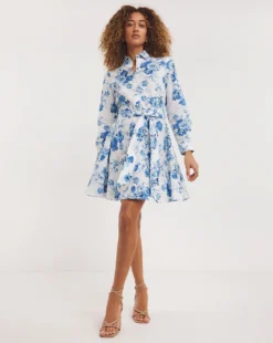 Joe Browns Floral Shirt Dress| White