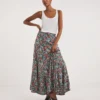 Joe Browns Floral Sequin Boho Maxi Skirt| Black Multi