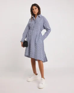 French Connection Rhode Stripe Shirt Dress| Blue White