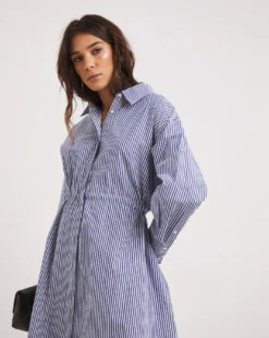 French Connection Rhode Stripe Shirt Dress| Blue White -Cheap Wovinity Store y01ux441730w