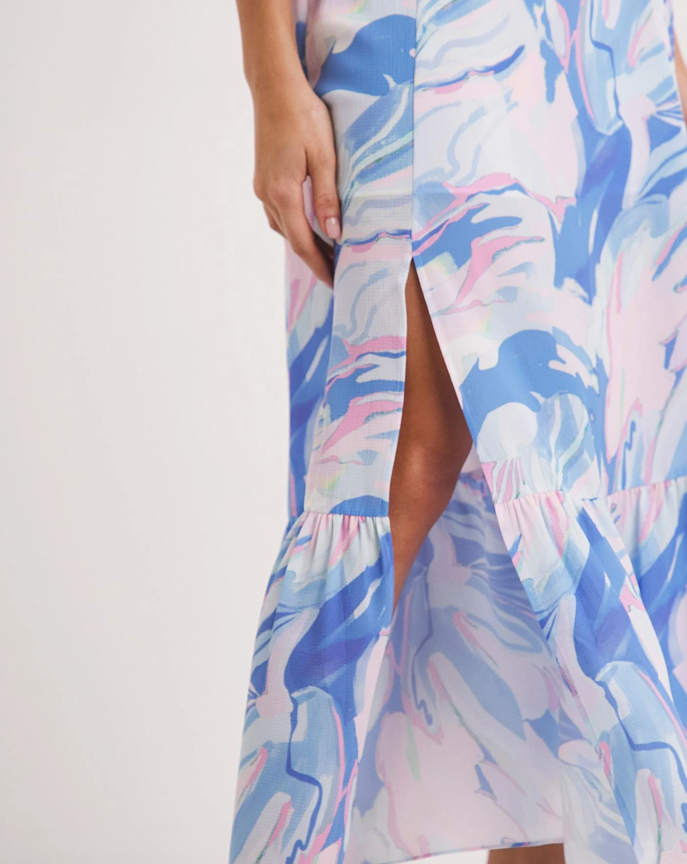 French Connection Dalla Verona Crepe Split Skirt| Blue 2 French Connection Dalla Verona Crepe Split Skirt| Blue - Image 2