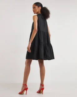French Connection Rhodes Poplin Tiered Dress| Black -Cheap Wovinity Store y01ux466739w