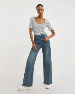 24/7 Light Mid Wash Wide Leg Jeans| Light Medium