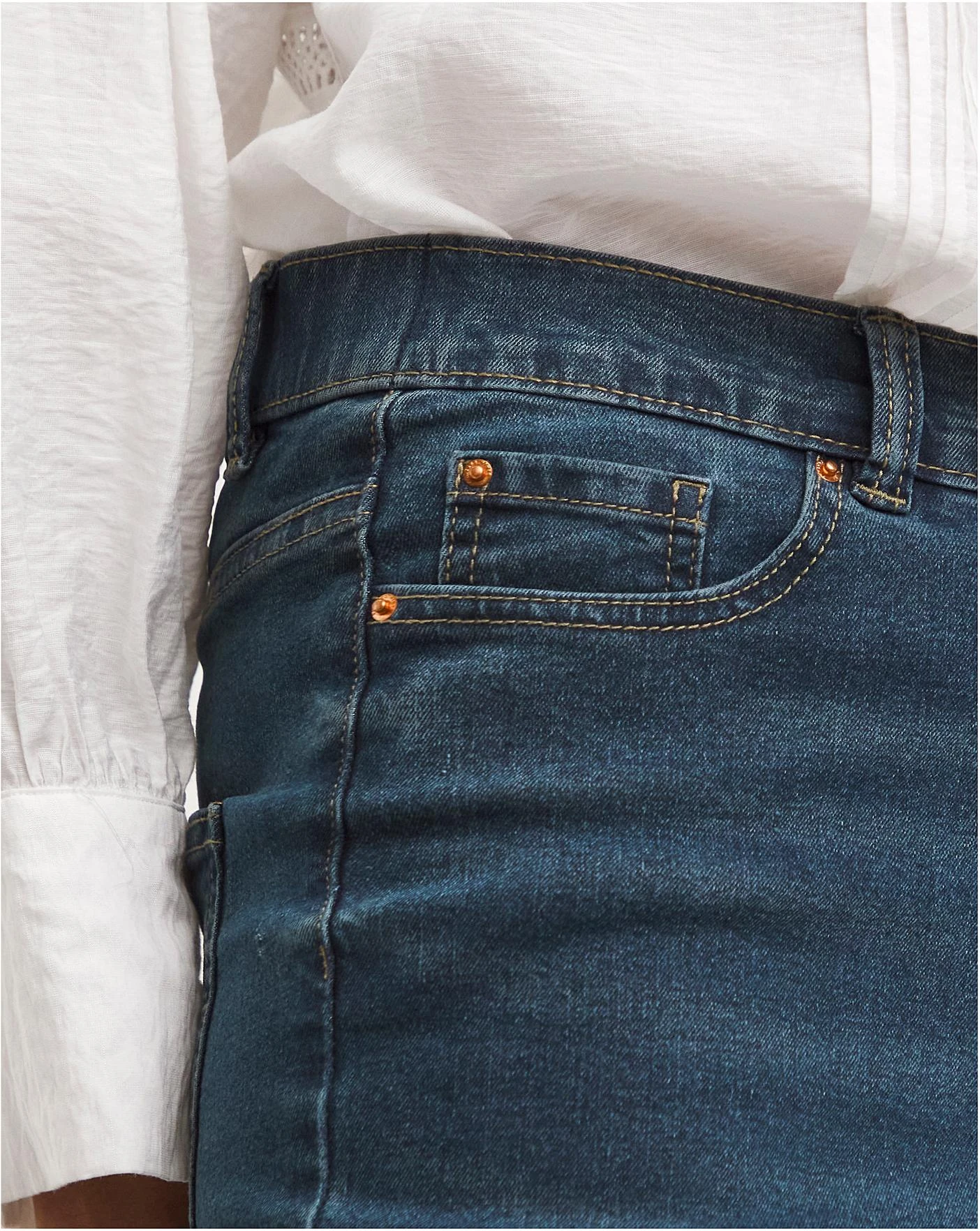 24/7 Authentic Blue Bootcut Jeans| Mid Blue 2 24/7 Authentic Blue Bootcut Jeans| Mid Blue - Image 2