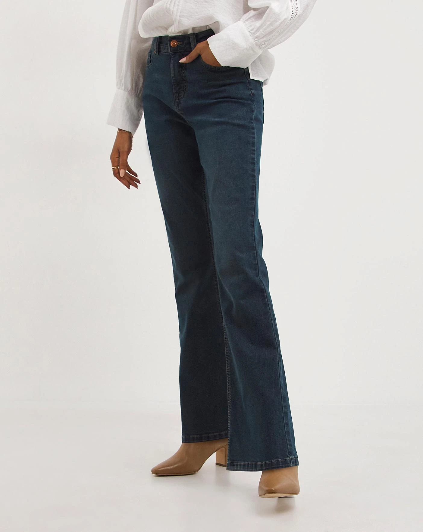 24/7 Authentic Blue Bootcut Jeans| Mid Blue 4 24/7 Authentic Blue Bootcut Jeans| Mid Blue - Image 4