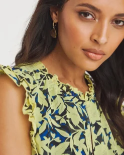 Sleeveless V-Neck Maxi Dress With Frills| Chartreuse 7 Sleeveless V-Neck Maxi Dress With Frills| Chartreuse -Cheap Wovinity Store y01wm418706w