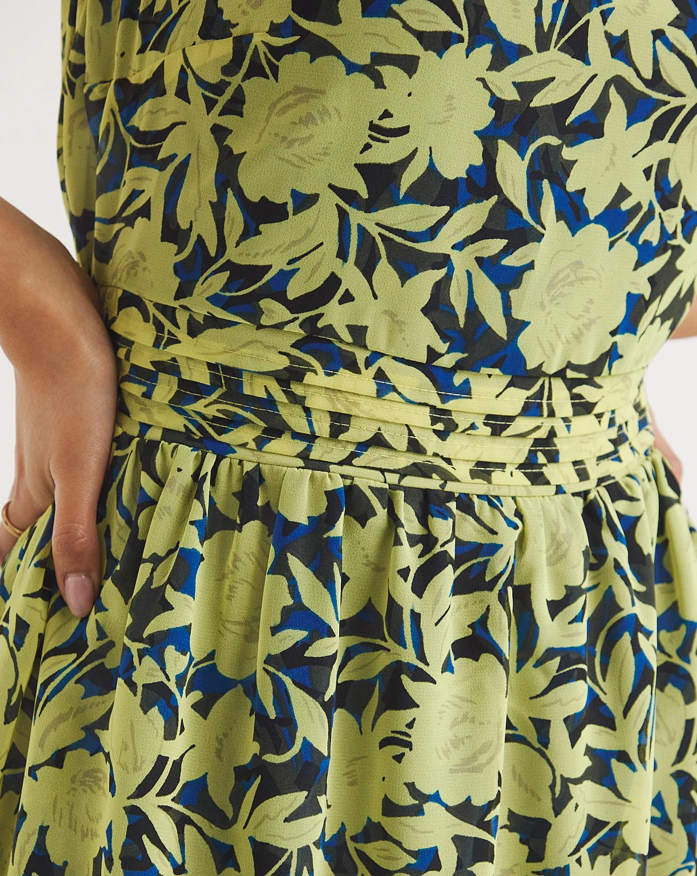 Sleeveless V-Neck Maxi Dress With Frills| Chartreuse 3 Sleeveless V-Neck Maxi Dress With Frills| Chartreuse - Image 3