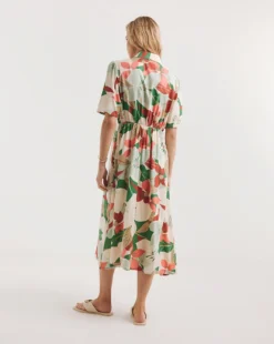 Zip Front Shirt Dress| Green Multicolour -Cheap Wovinity Store y01wm434738w