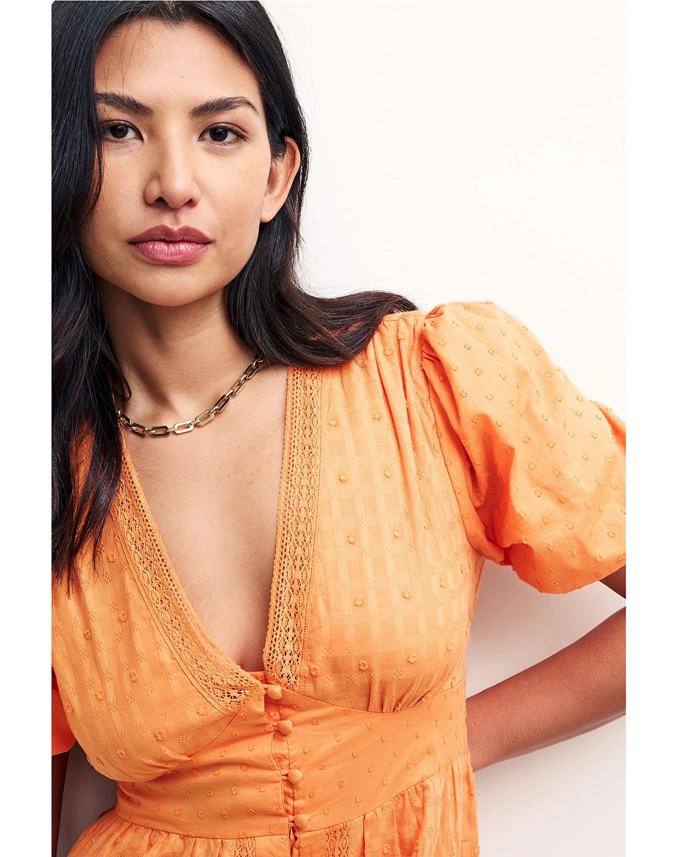 Nobody's Child Cici Organic Cotton Midiaxi Dress| Orange 2 Nobody's Child Cici Organic Cotton Midiaxi Dress| Orange - Image 2