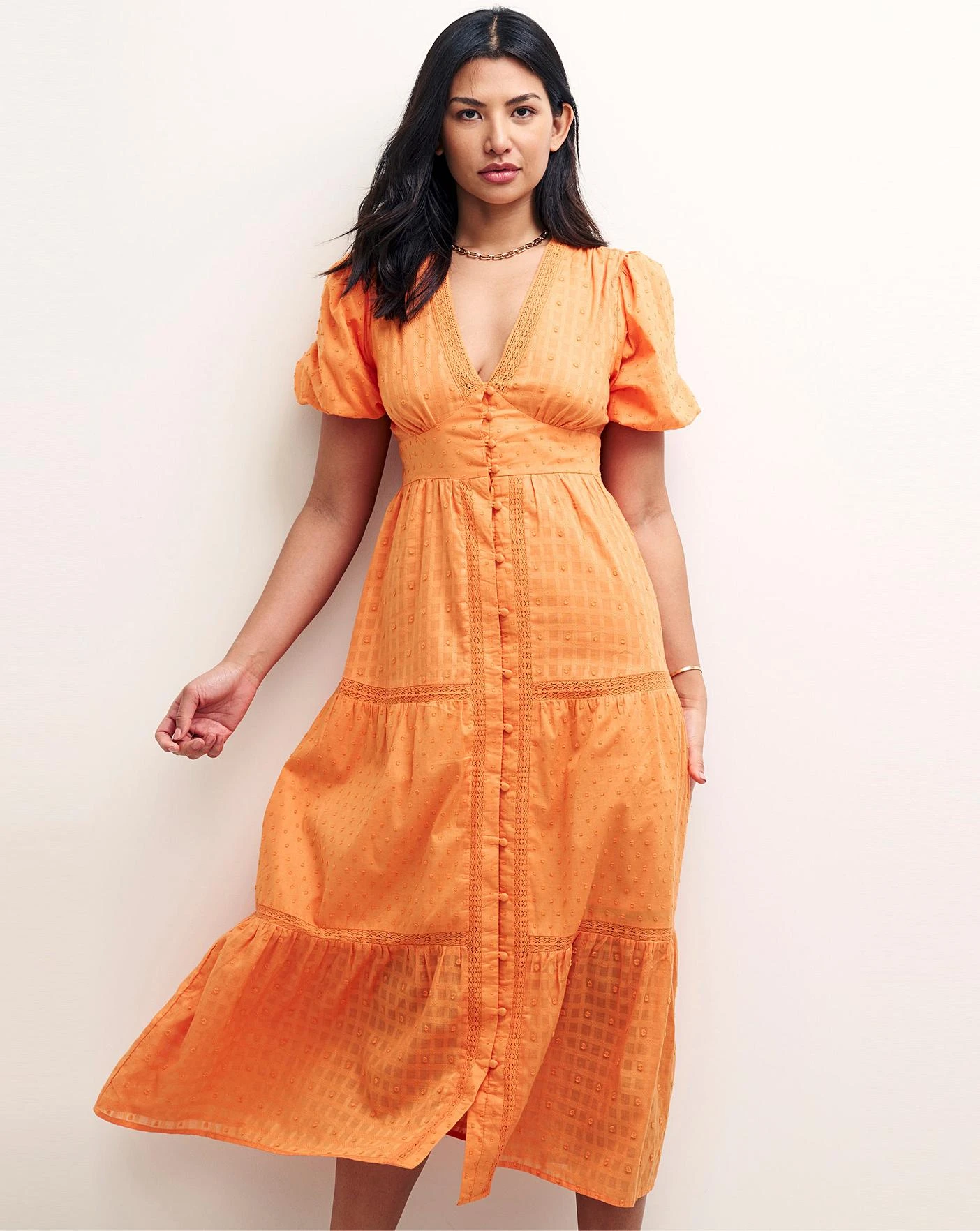 Nobody's Child Cici Organic Cotton Midiaxi Dress| Orange 1 Nobody's Child Cici Organic Cotton Midiaxi Dress| Orange