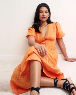 Nobody's Child Cici Organic Cotton Midiaxi Dress| Orange 6 Nobody's Child Cici Organic Cotton Midiaxi Dress| Orange -Cheap Wovinity Store y01xt832503c