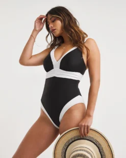 Sports Swimsuit| Black/White