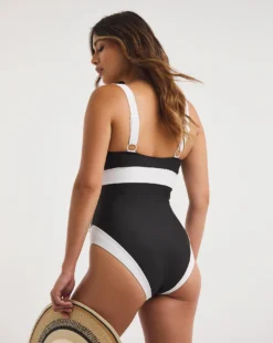 Sports Swimsuit| Black/White -Cheap Wovinity Store y01ya241747w