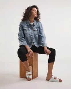 Amber Black Pull On Crop Jeggings| Black