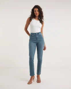 Lexi Mid Blue High Waist Super Soft Slim Leg Jeans| Mid Blue