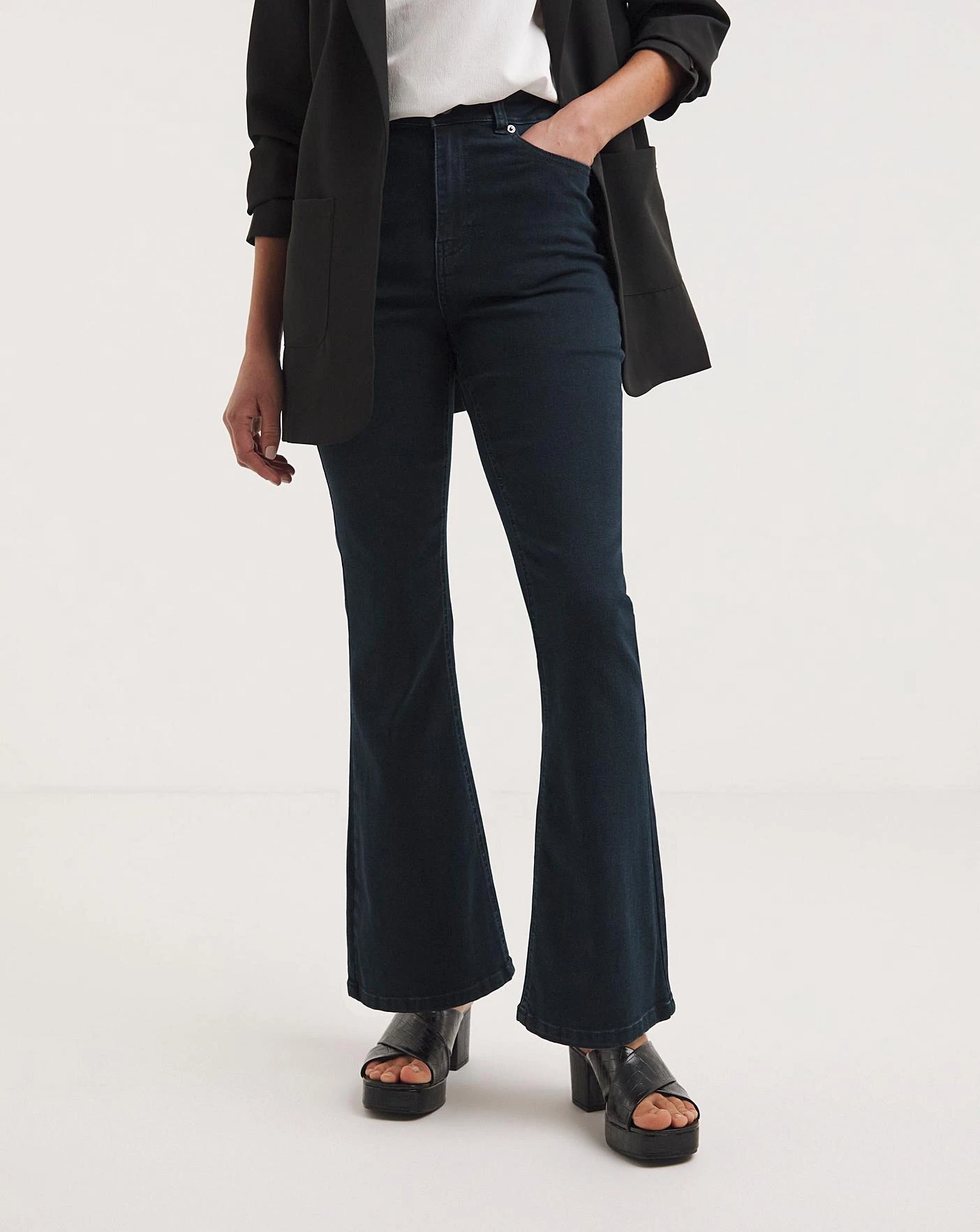 Kim Dark Indigo High Waist Super Soft Bootcut Jeans| Dark Indigo 2 Kim Dark Indigo High Waist Super Soft Bootcut Jeans| Dark Indigo - Image 2