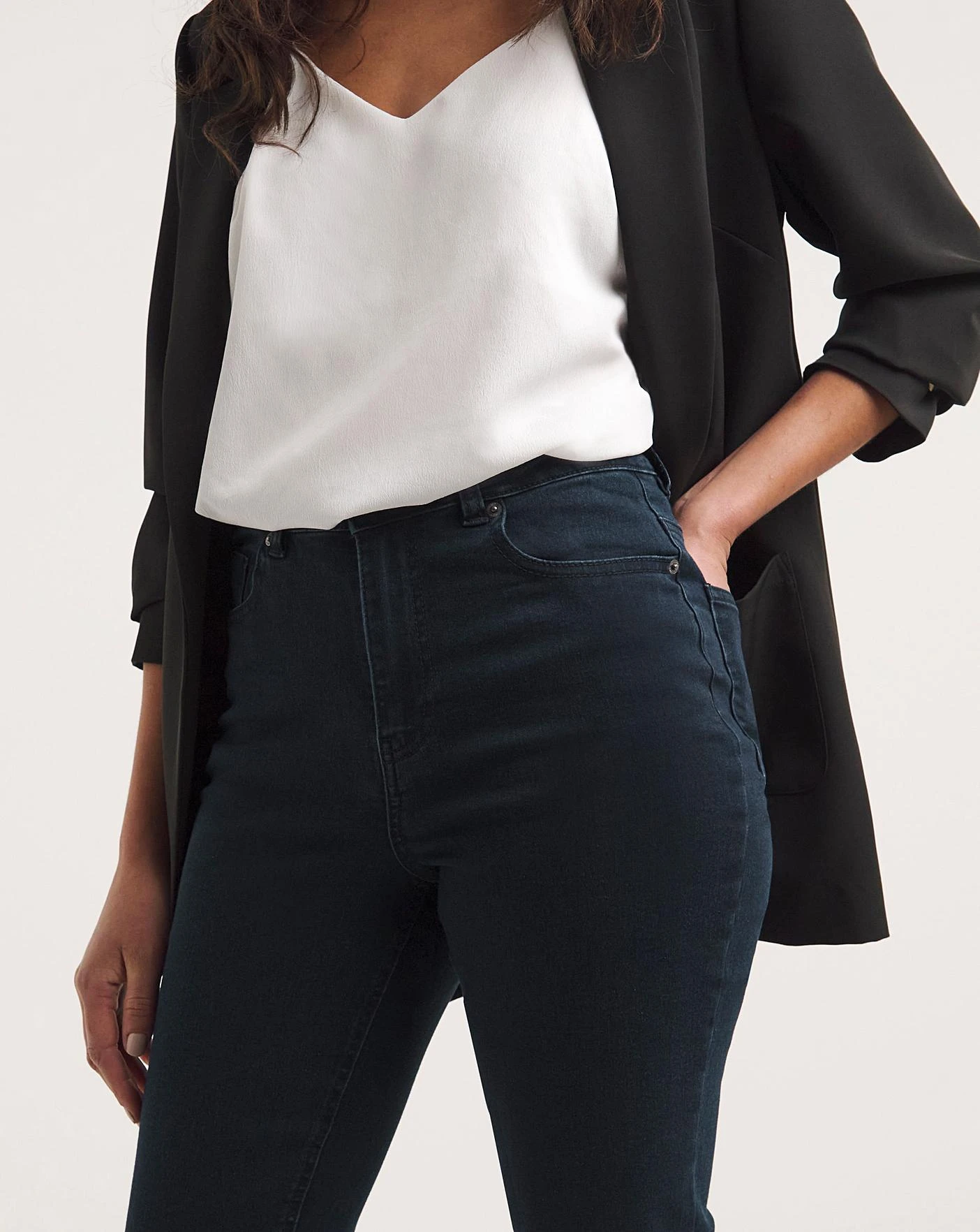 Kim Dark Indigo High Waist Super Soft Bootcut Jeans| Dark Indigo 4 Kim Dark Indigo High Waist Super Soft Bootcut Jeans| Dark Indigo - Image 4