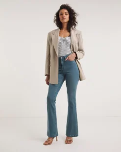 Kim Mid Blue High Waist Super Soft Bootcut Jeans| Mid Blue