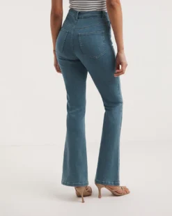 Kim Mid Blue High Waist Super Soft Bootcut Jeans| Mid Blue -Cheap Wovinity Store y01yy931738w