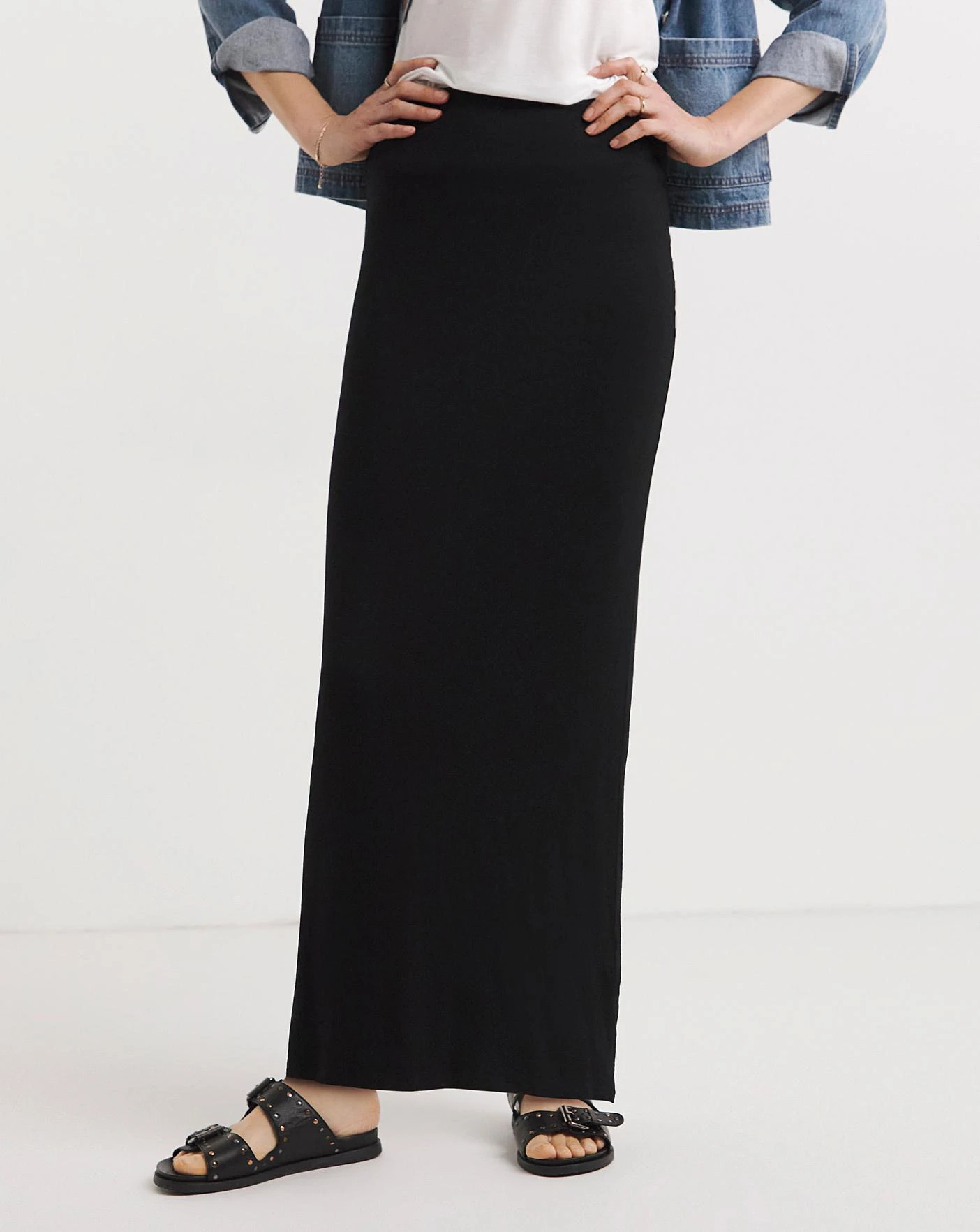 Black Stretch Jersey Maxi Tube Skirt| Black 3 Black Stretch Jersey Maxi Tube Skirt| Black - Image 3