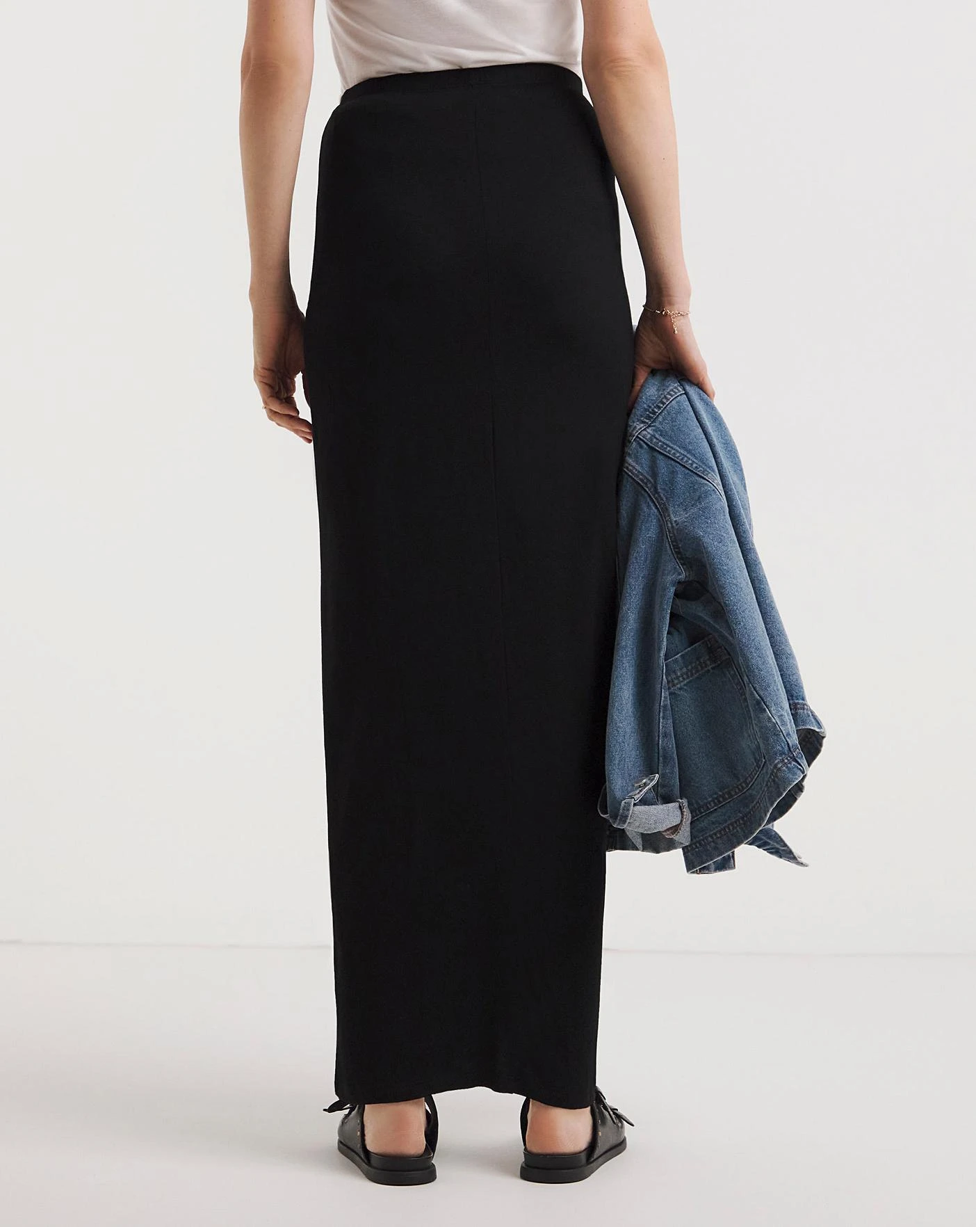 Black Stretch Jersey Maxi Tube Skirt| Black 4 Black Stretch Jersey Maxi Tube Skirt| Black - Image 4