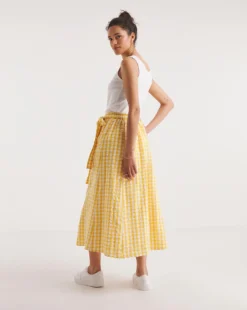 Joe Browns Gingham Midi Skirt| Yellow Multi-coloured -Cheap Wovinity Store y01zy073751w