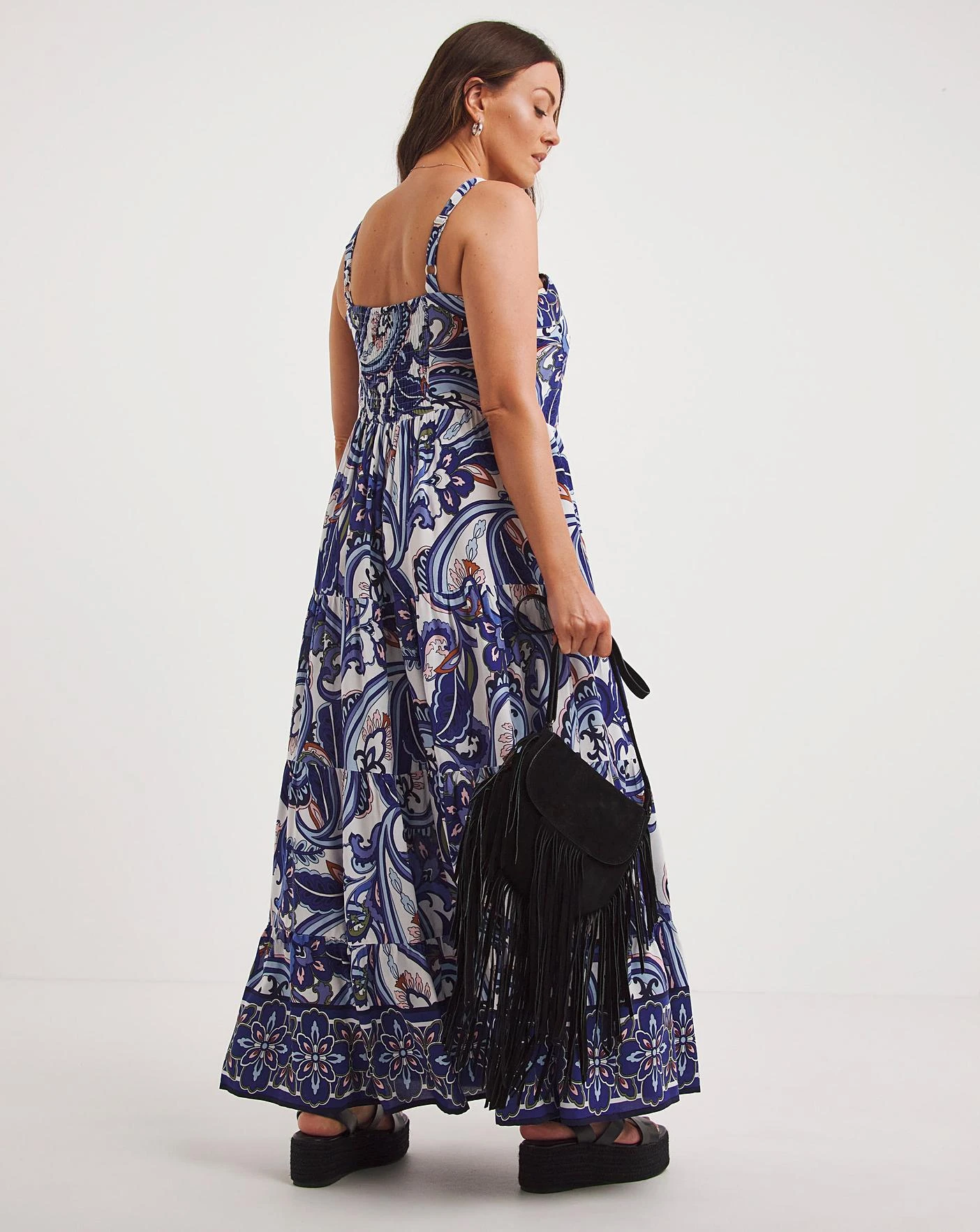 Joe Browns Cami Paisley Maxi Dress| Blue Multi-coloured 2 Joe Browns Cami Paisley Maxi Dress| Blue Multi-coloured - Image 2