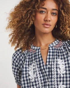 Joe Browns Gorgeous Embroidered Gingham Blouse| Navy Multi 7 Joe Browns Gorgeous Embroidered Gingham Blouse| Navy Multi -Cheap Wovinity Store y01zy339737w