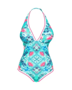 Figleaves Frida Halter Swimsuit Longer Length| Floral Print -Cheap Wovinity Store y02va956702s