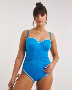 Figleaves Frida Underwired Bandeau Swimsuit| Blue 9 Figleaves Frida Underwired Bandeau Swimsuit| Blue -Cheap Wovinity Store y02va960734w