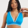 Figleaves Frida Soft Plunge Bikini Top| Blue