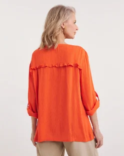 Julipa Button Down Blouse| Orange -Cheap Wovinity Store y07eg447738w