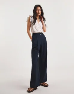 Julipa Frill Sleeve Blouse| White Print -Cheap Wovinity Store y07eg685725w