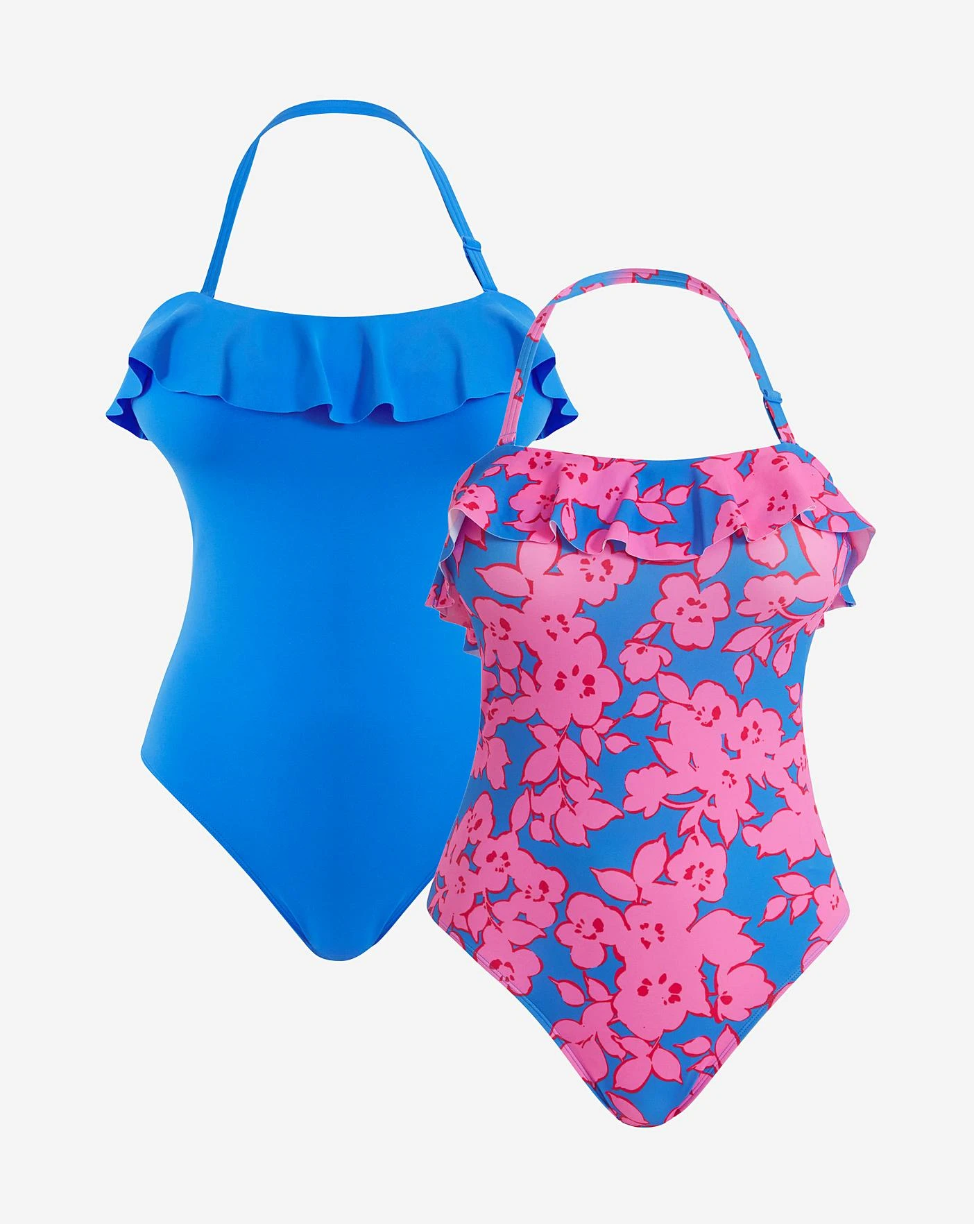 Simply Be Value 2 Pack Swimsuits| Floral Print/ Blue 2 Simply Be Value 2 Pack Swimsuits| Floral Print/ Blue - Image 2