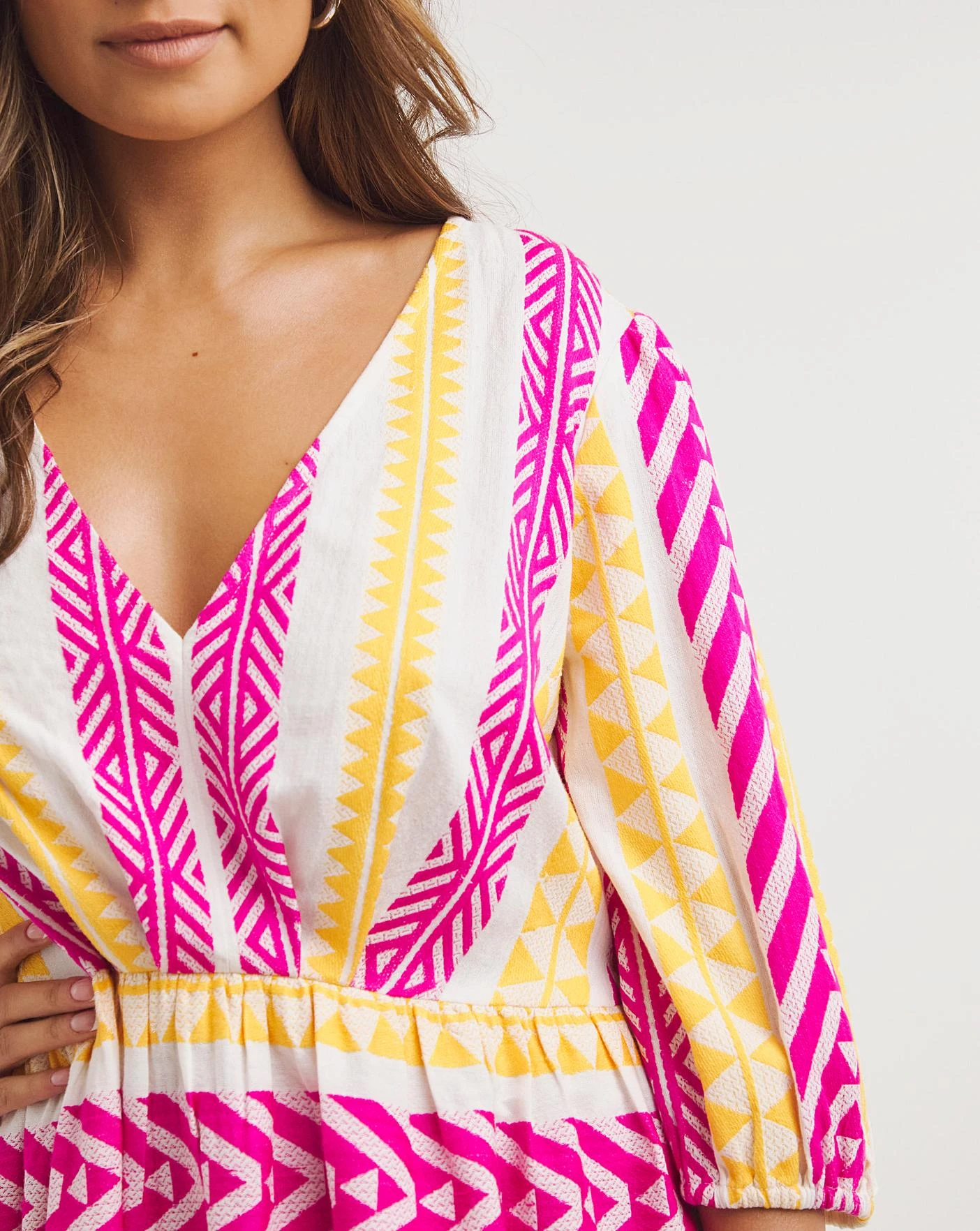 JD Williams Tropadelic Jaquard Mini Beach Dress| White 2 JD Williams Tropadelic Jaquard Mini Beach Dress| White - Image 2