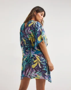 Hanky Hem Kaftan| Leaf Print -Cheap Wovinity Store z01qt117728w