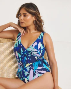 Wrap Over Swimsuit| Leaf Print
