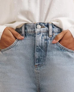 Anise Heather Bleach Wash Girlfriend Jean| Bleach Wash -Cheap Wovinity Store z01vk044502w