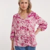 Julipa Lace Trim Blouse| Pink