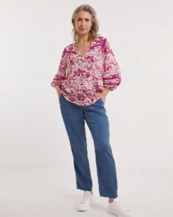 Julipa Lace Trim Blouse| Pink -Cheap Wovinity Store z07eg334737w