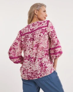 Julipa Lace Trim Blouse| Pink -Cheap Wovinity Store z07eg334738w