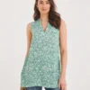 Julipa Sleeveless Blouse| Green