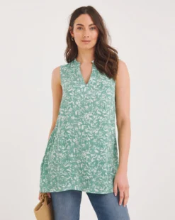 Julipa Sleeveless Blouse| Green