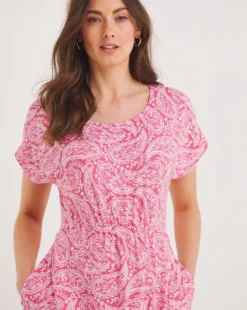 Julipa Gathered Waist Jersey Dress| Pink -Cheap Wovinity Store z07eg938747w